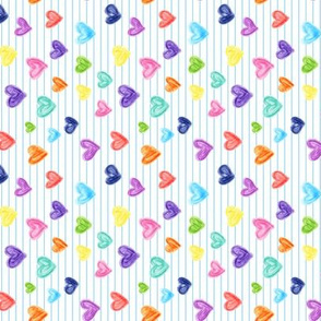 (small scale) marker hearts - skinny blue stripes (90) - C20BS