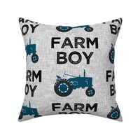 (large scale) Farm Boy - Tractor blue on grey - C20BS