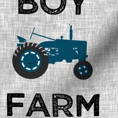 CHILDRENS TRACTOR PICTURE BLUE FARM FREESTANDING OR HANGING 
