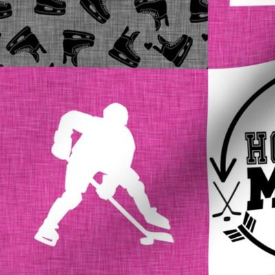 Hockey Mom//USA//Hot Pink - Wholecloth Cheater Quilt