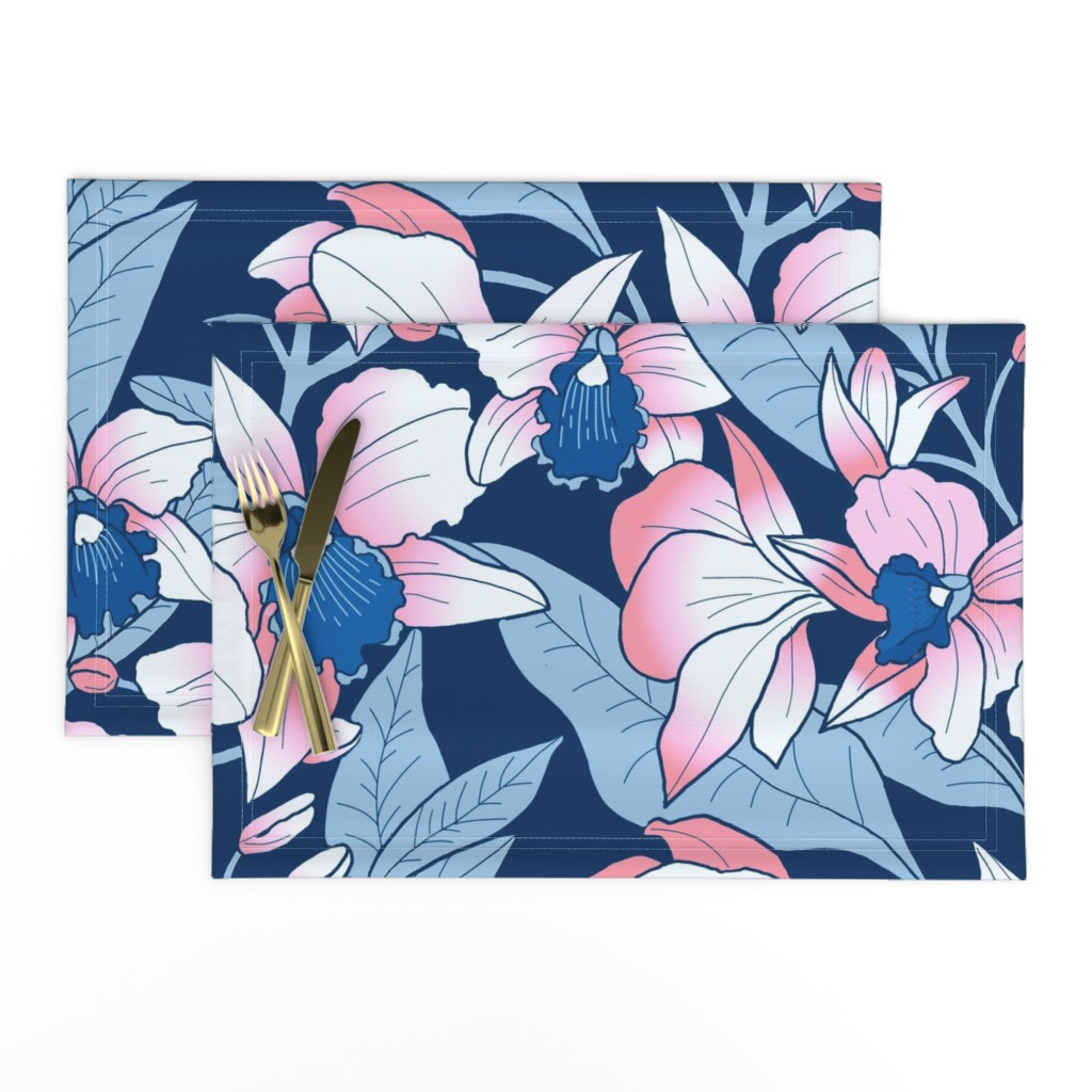 Tropical Orchid Blush-pink and blue