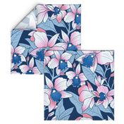 Tropical Orchid Blush-pink and blue