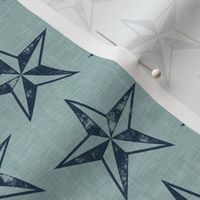 nautical stars - blue on dusty blue - LAD20