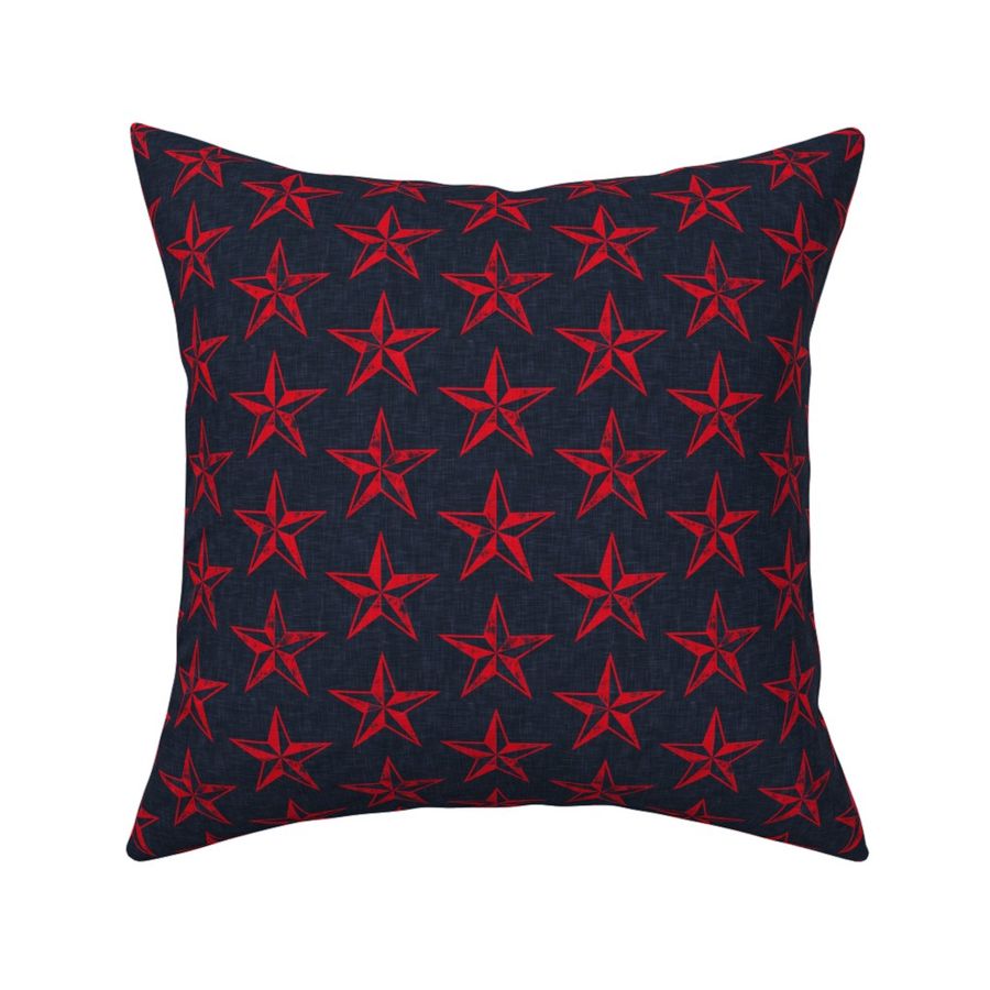 nautical stars - red on blue - LAD20