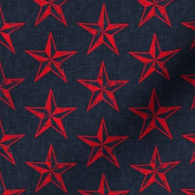 nautical stars - red on blue - LAD20