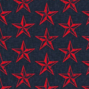 nautical stars - red on blue - LAD20