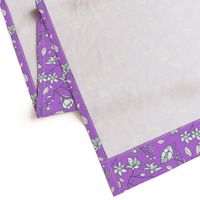 Mimi’s Spring Meadow - White on Pastel Mauve Purple