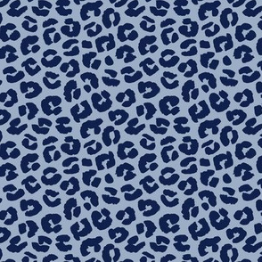 Chunky fat leopard print animals fur modern Scandinavian style raw brush  abstract trend blue navy