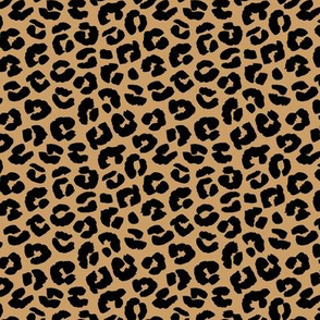 Chunky fat leopard print animals fur modern Scandinavian style raw brush  abstract trend honey ochre black