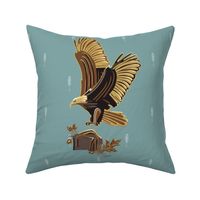21” Eagle Landing | Muted Blue Green