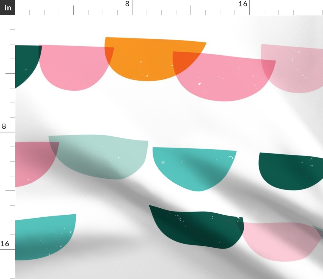 Waves and Boats Small M+M White Bubblegum Aqua by Friztin