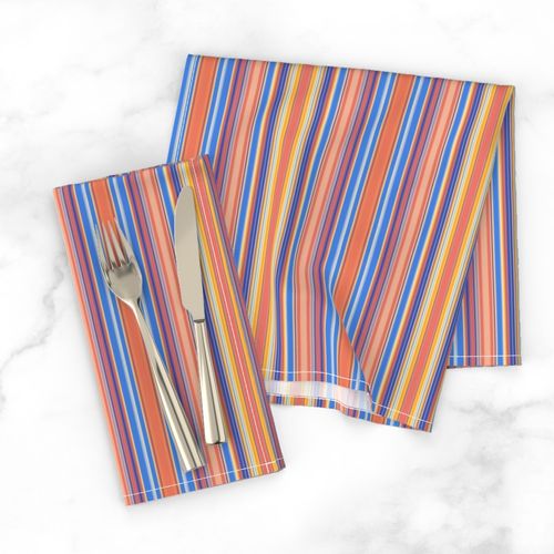 Narrow Orange Blue Yellow Stripes