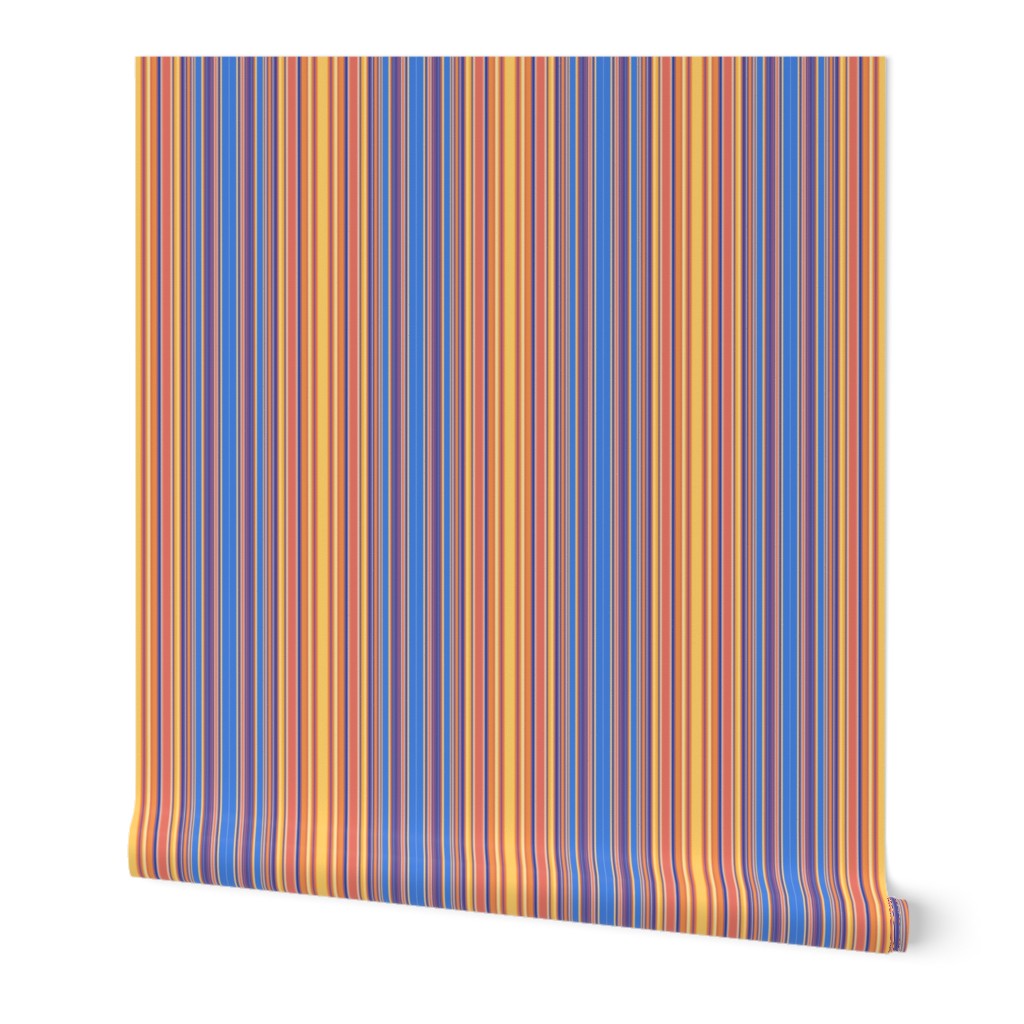 Bold Orange Blue Yellow Stripes