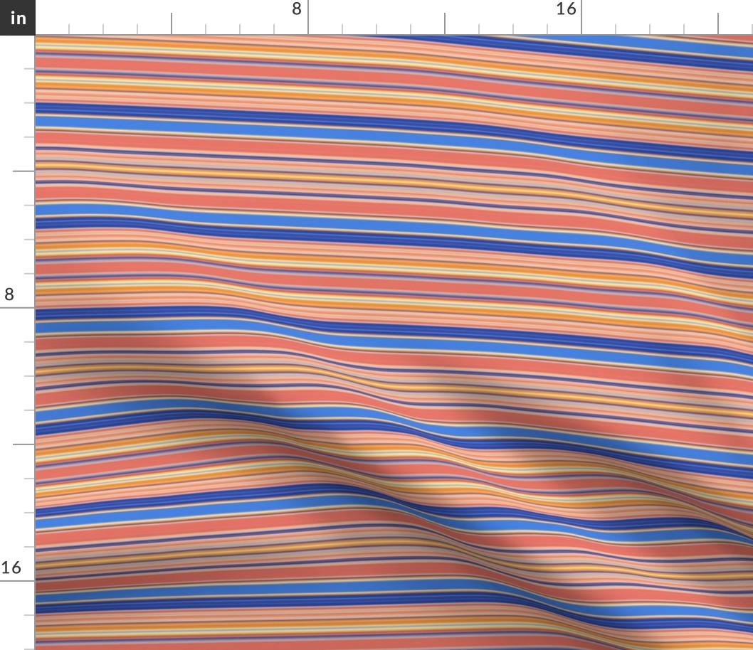 Bright Orange and Blue Horizontal Stripes