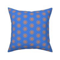 Orange Crystalized Dots on Deep Blue