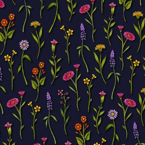 Dainty Wildflowers - Colorful Small Flower Pattern