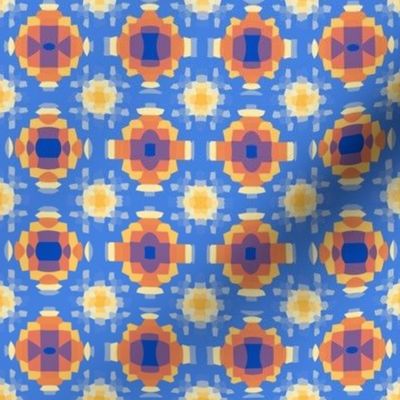 Orange Blue Yellow Moroccan Mosaic