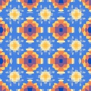 Orange Blue Yellow Moroccan Mosaic