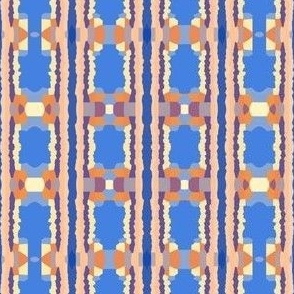 Mosaic Style Blue and Orange Stripes