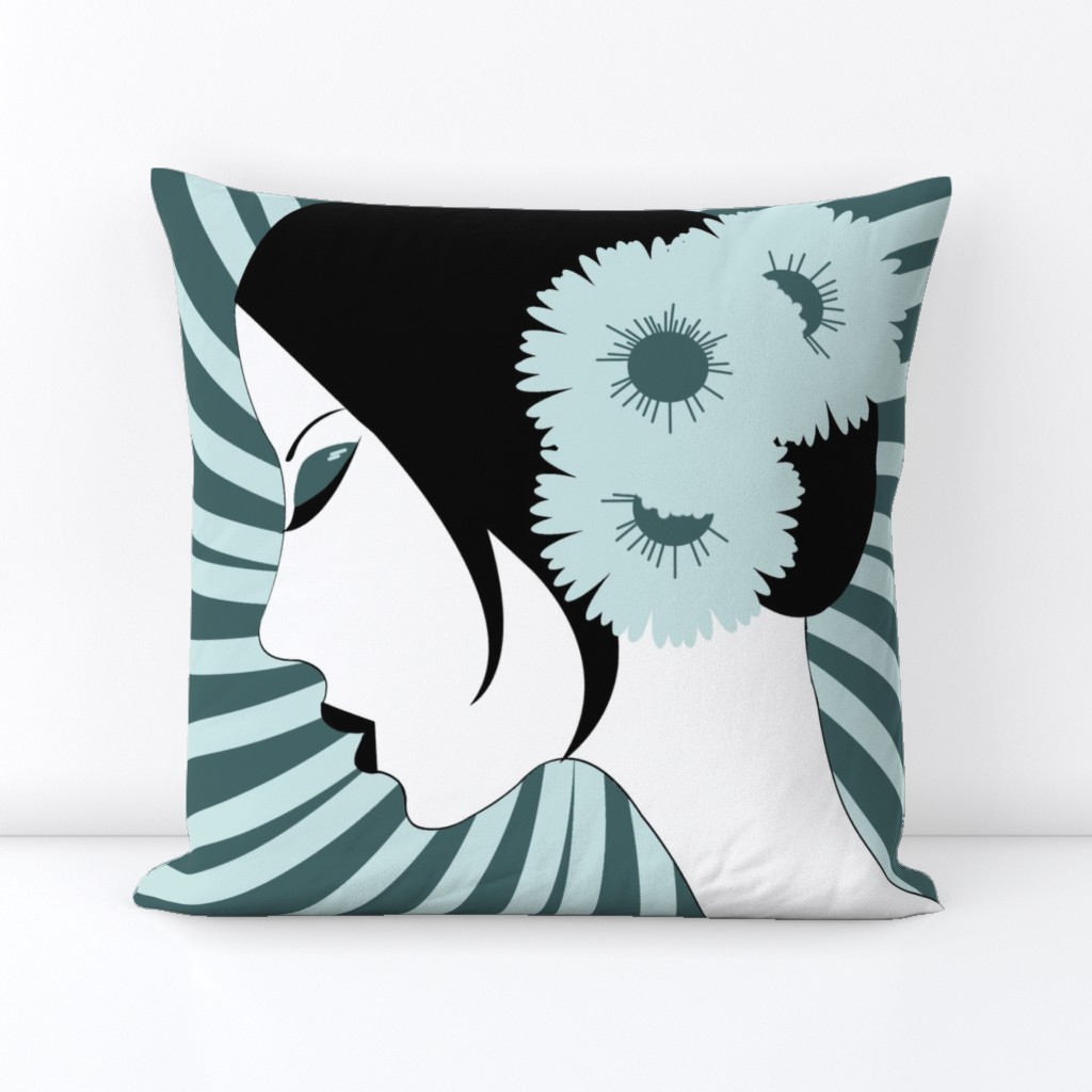 Asian Woman Pillow Limited Color Design Challenge 