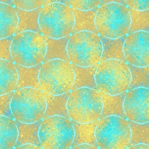 Honeycomb in blue and gold