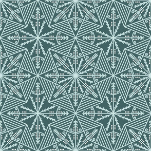 Snowflakes lace pine green Wallpaper