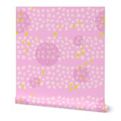 Striped Block Print Dots on Pink with Sprinkles