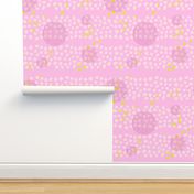 Striped Block Print Dots on Pink with Sprinkles