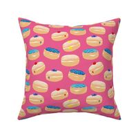 Sufganiyot Watercolor Hanukkah Jelly Donuts Pink