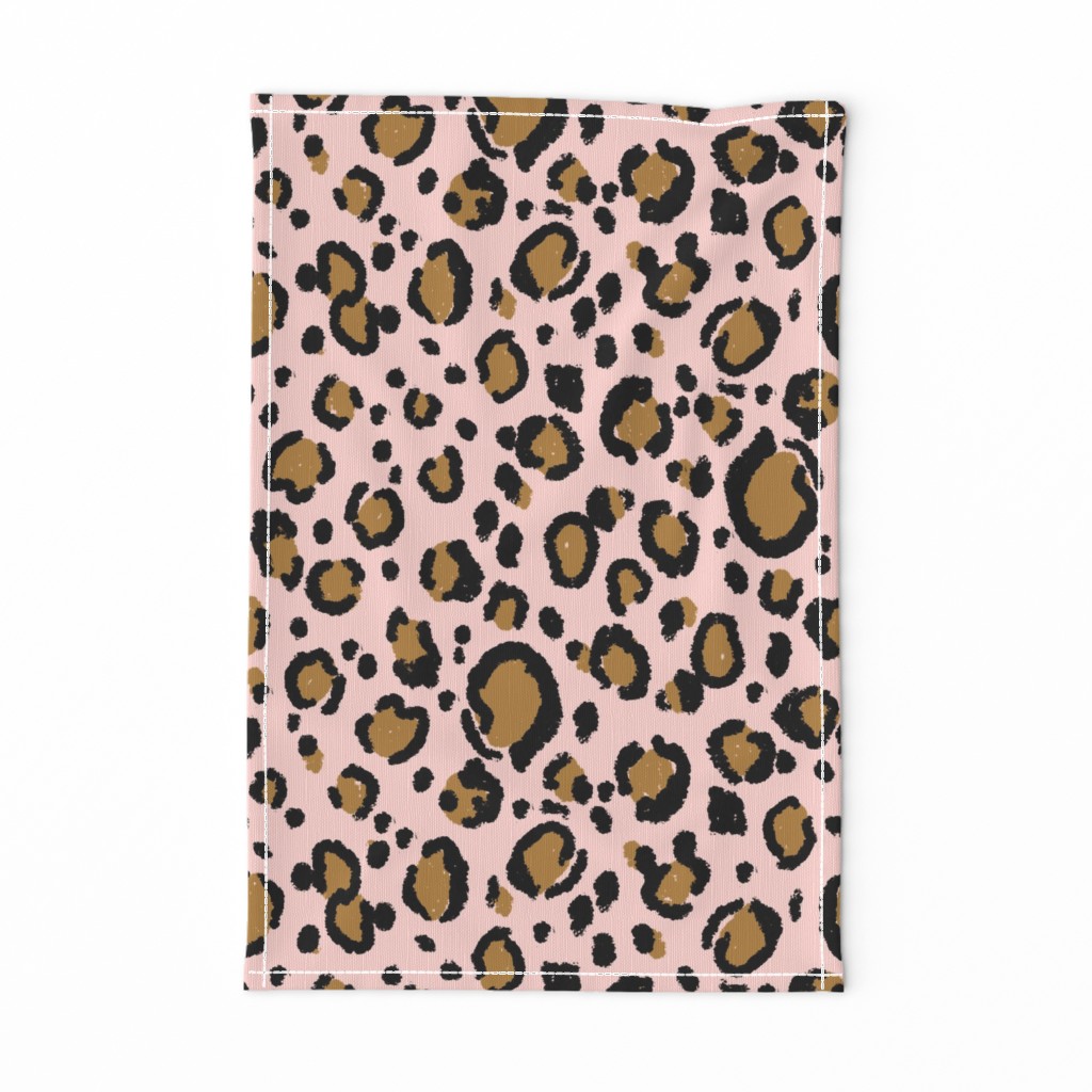 leopard print fabric - large leopard print, cheetah print, animal print, painted fabric, abstract fabric, nursery leopard print - blush