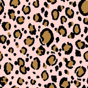 leopard print fabric - large leopard print, cheetah print, animal print, painted fabric, abstract fabric, nursery leopard print - blush