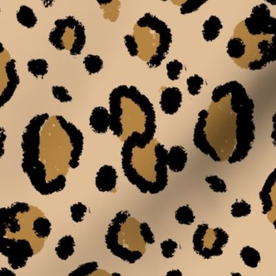 leopard print fabric - large leopard print, cheetah print, animal print, painted fabric, abstract fabric, nursery leopard print - tan