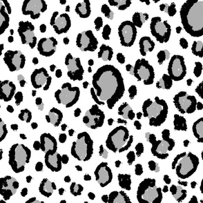 leopard print fabric - large leopard print, cheetah print, animal print, painted fabric, abstract fabric, nursery leopard print - bw