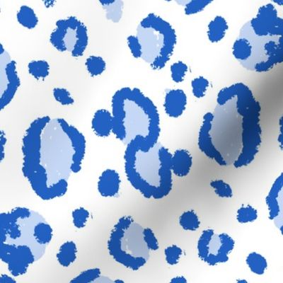 leopard print fabric - large leopard print, cheetah print, animal print, painted fabric, abstract fabric, nursery leopard print - blue