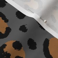 leopard print fabric - large leopard print, cheetah print, animal print, painted fabric, abstract fabric, nursery leopard print - charcoal