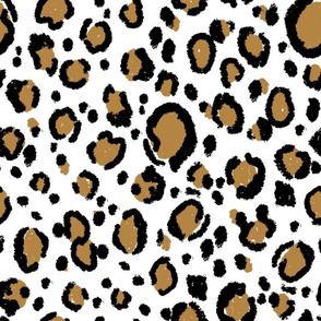 leopard print fabric - large leopard print, cheetah print, animal print, painted fabric, abstract fabric, nursery leopard print - white