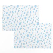 painted dots fabric - spots, painted polka dots, dalmatian print, animal print, nursery fabric, baby fabric -baby blue