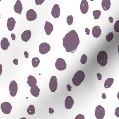 painted dots fabric - spots, painted polka dots, dalmatian print, animal print, nursery fabric, baby fabric - mauve