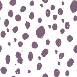 painted dots fabric - spots, painted polka dots, dalmatian print, animal print, nursery fabric, baby fabric - mauve