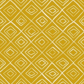 Diamond Block Quilt (white on chartreuse) 