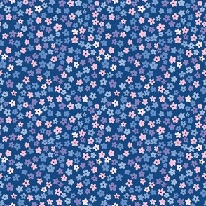 Forget Me Not Flowers on Classic Blue. Micro Version.