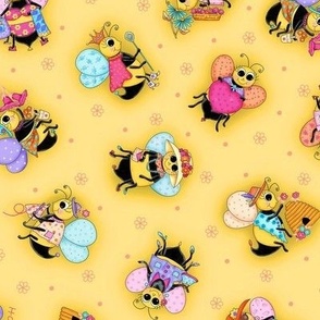 Whimsy Bees Yellow medium