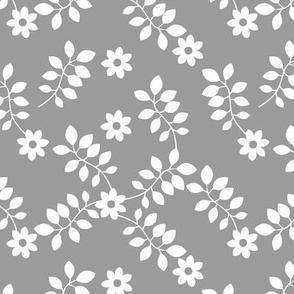 Simple Flowers Gray - Small Scale