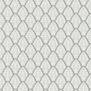 Small Taupe Scallop Paisley