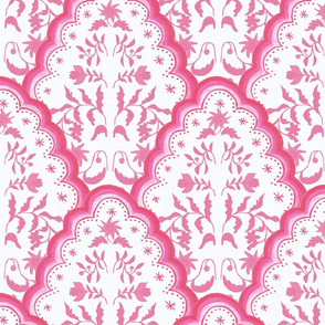 Large Pink Scallop Paisley