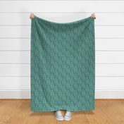 Medium Green Blues Scallop Paisley