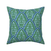 Medium Green Blues Scallop Paisley