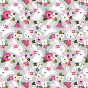 Floral Bunny / Light Grey / Micro Scale