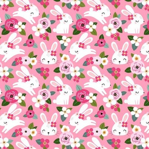 Micro Scale / Floral Bunny / Pink 