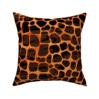 Giraffe Animalier - Giraffe Spots in Orange and Black -- Modern Simple Giraffe Spots, Skin -- 21.00in x 18.00in repeat -- 300dpi (50% of Full Scale)